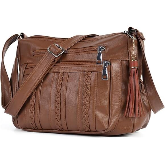 Handbags - ELDA Purses for Women Pocketbooks Soft PU Leather Ladies Crossbody Purse Multi